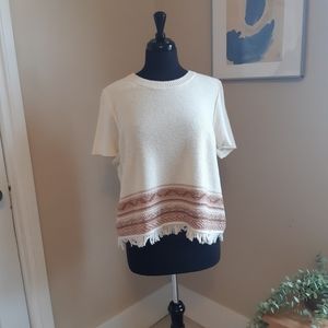 Crop cream Madewell short-sleeve sweater